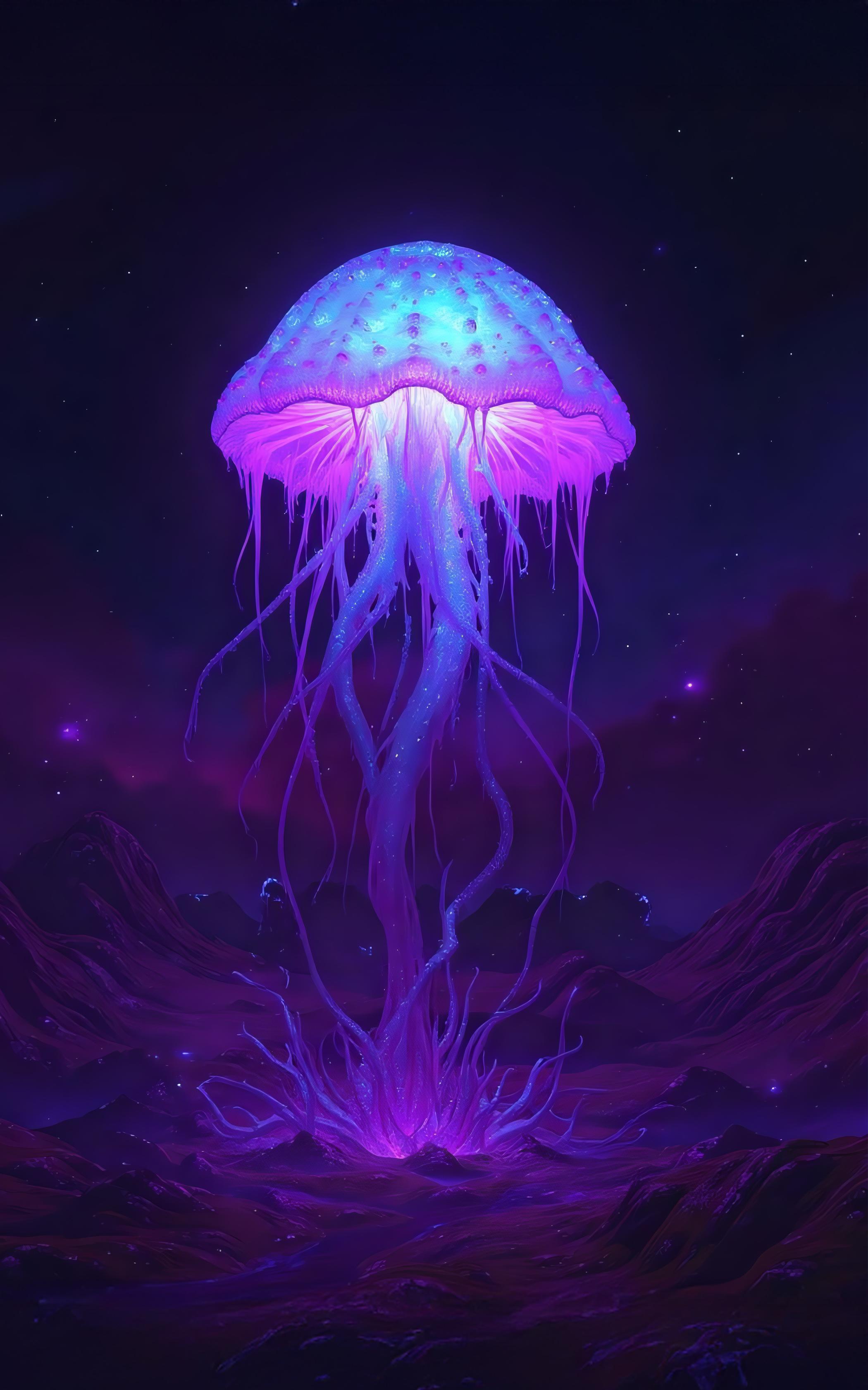 Luminous Cosmic Jellyfish