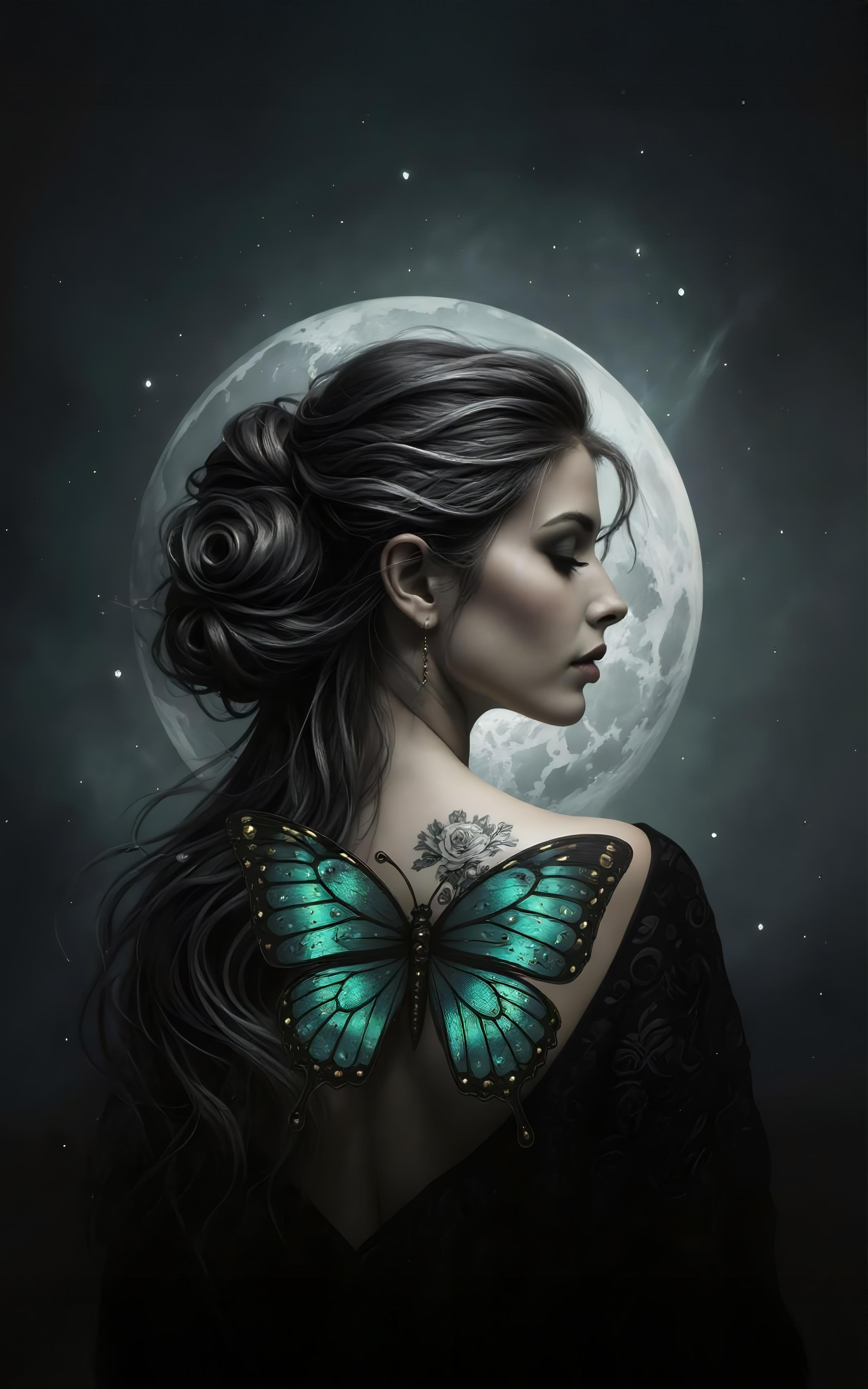 Moonlit Butterfly Embrace