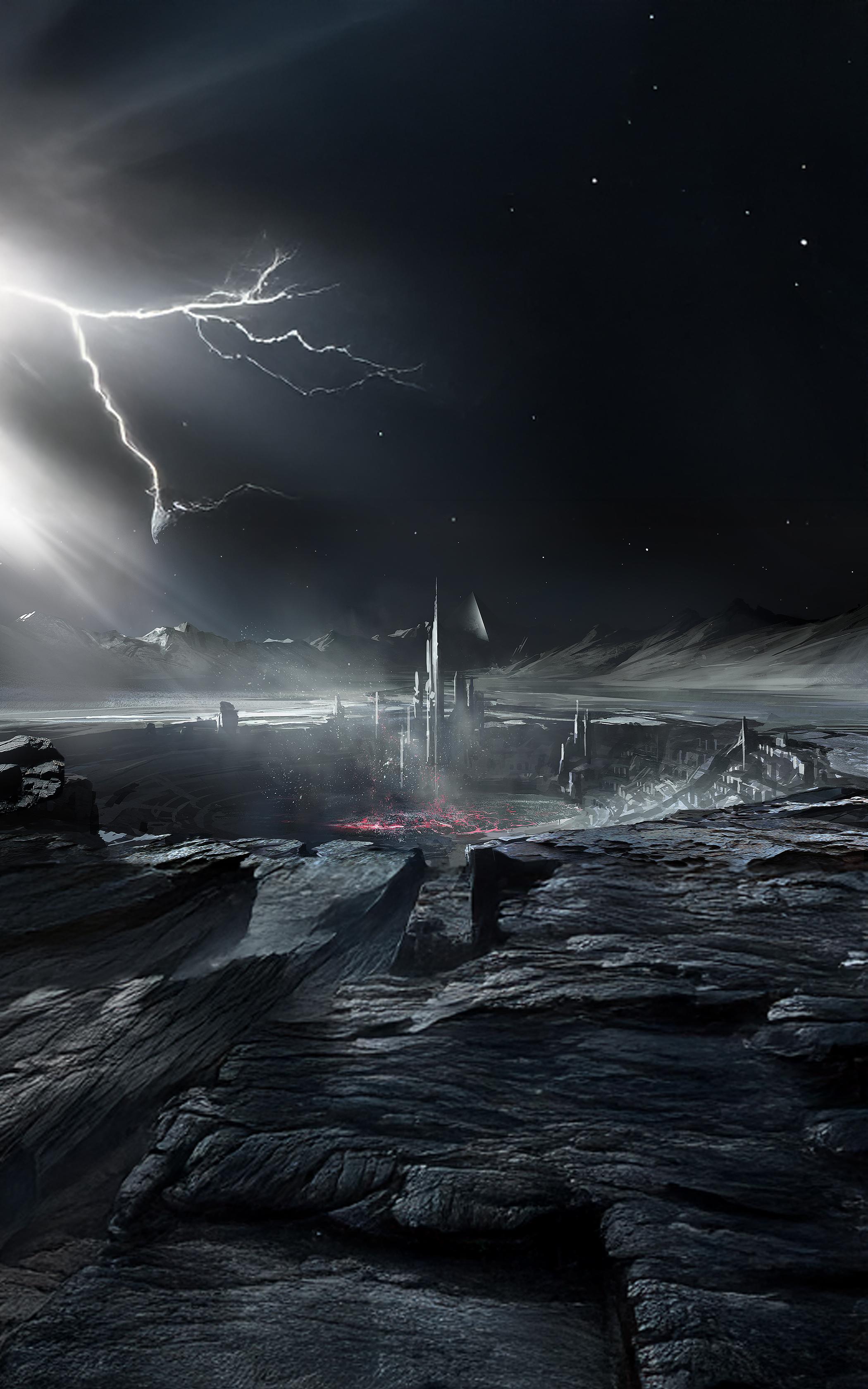 Lightning Over Ruins