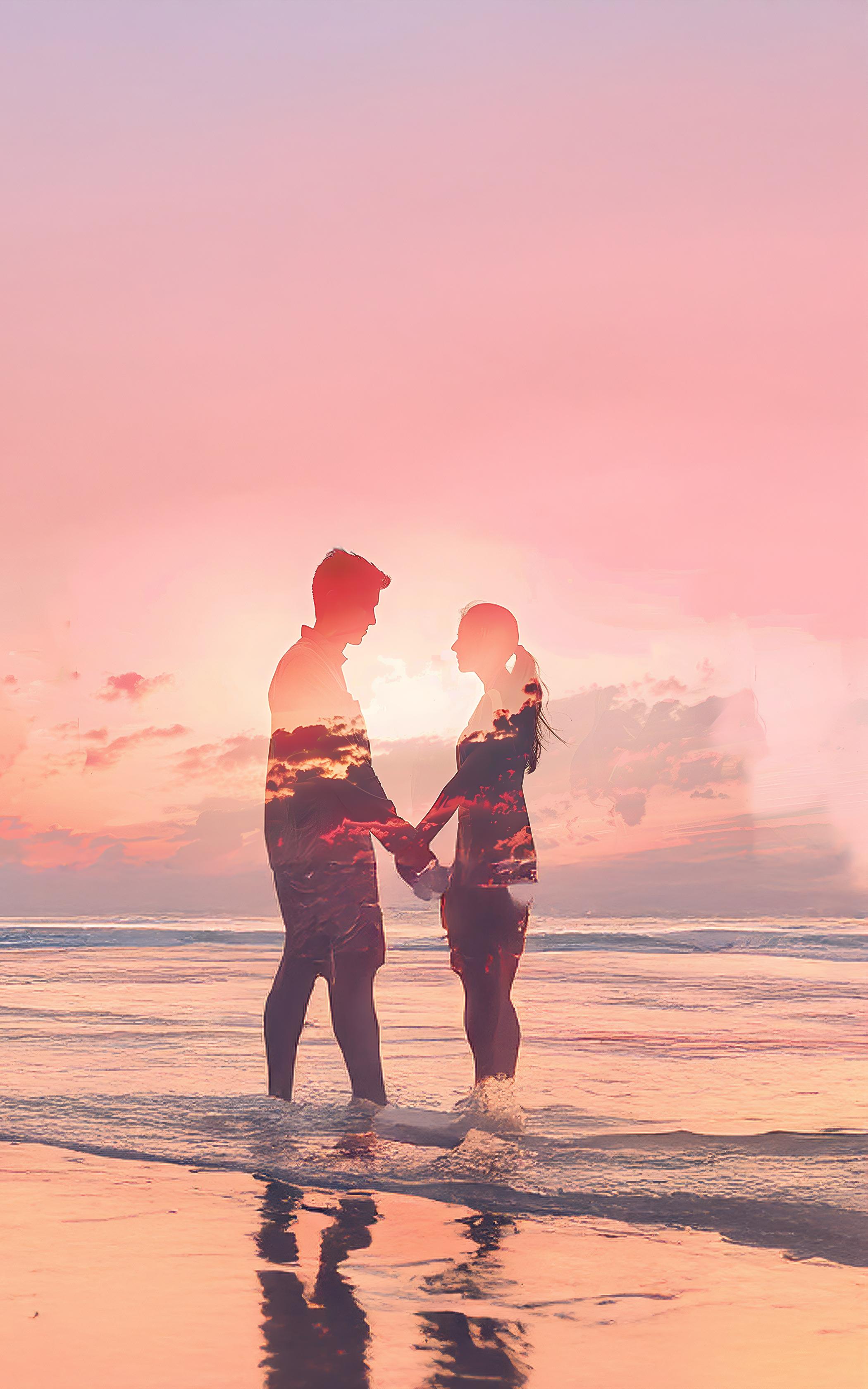 Sunset Lovers Embrace
