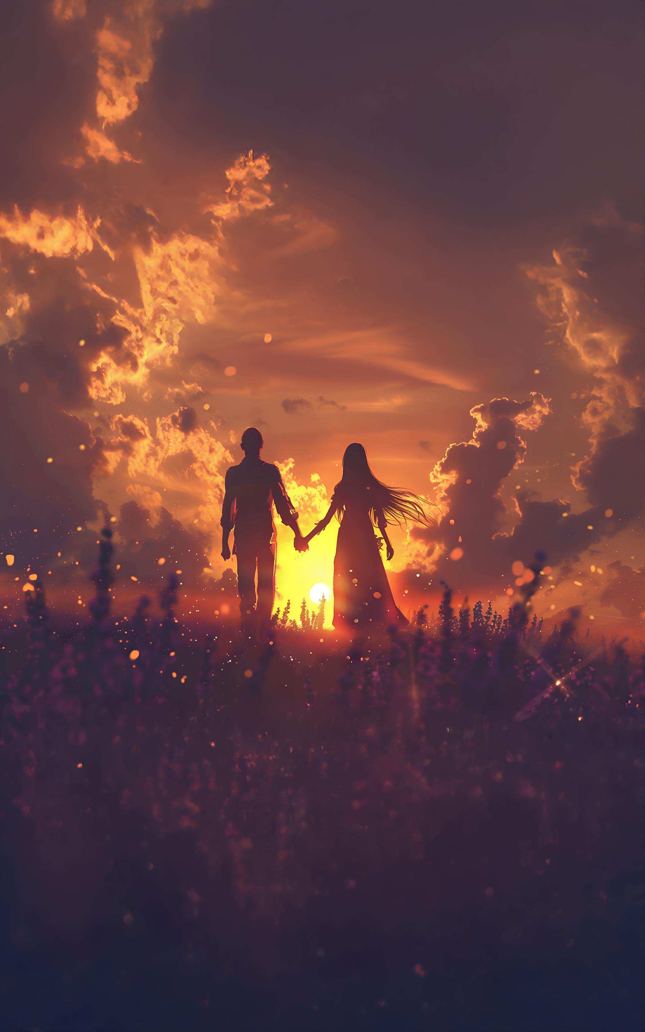 Sunset Lovers Silhouette