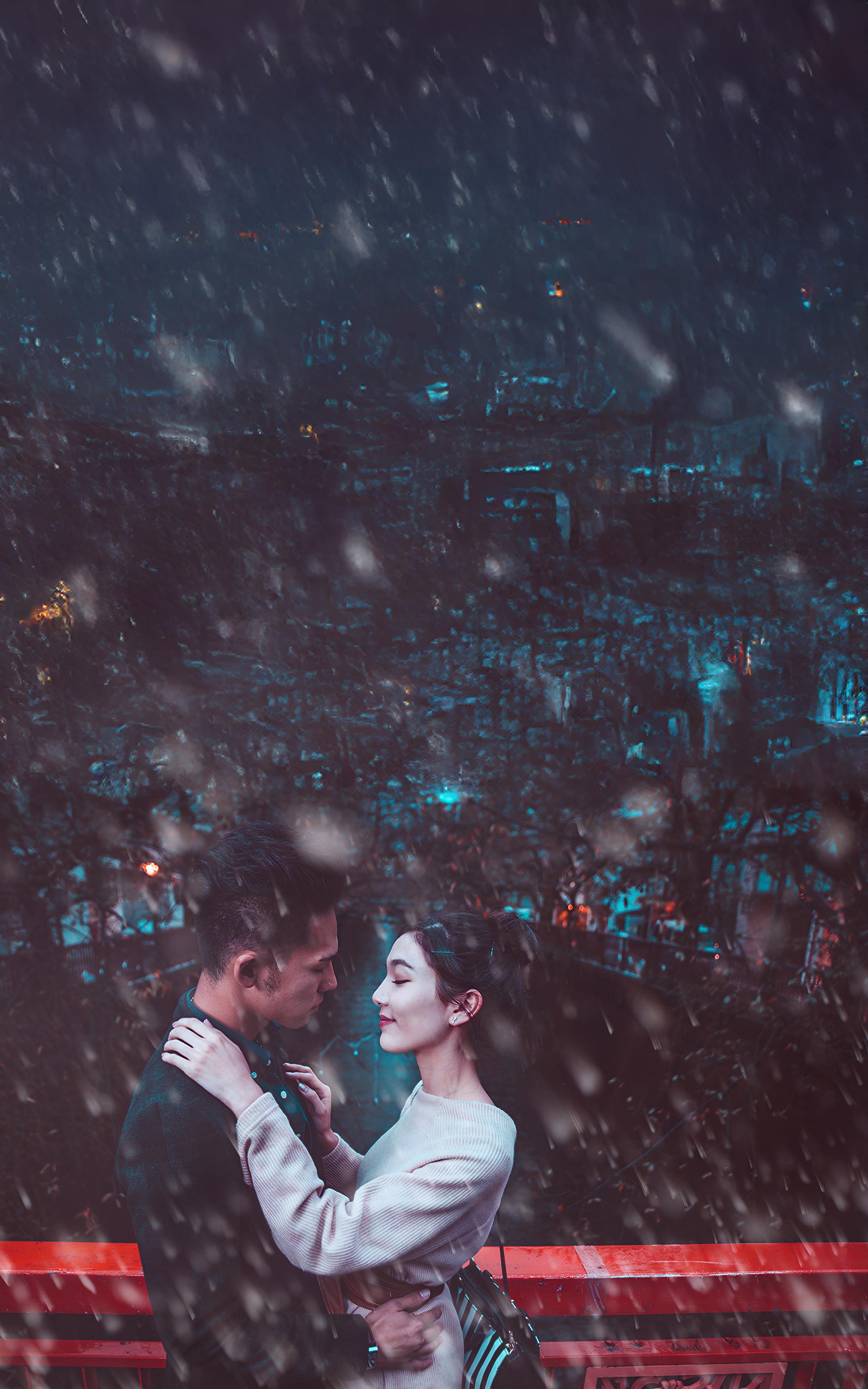 Snowy Evening Embrace