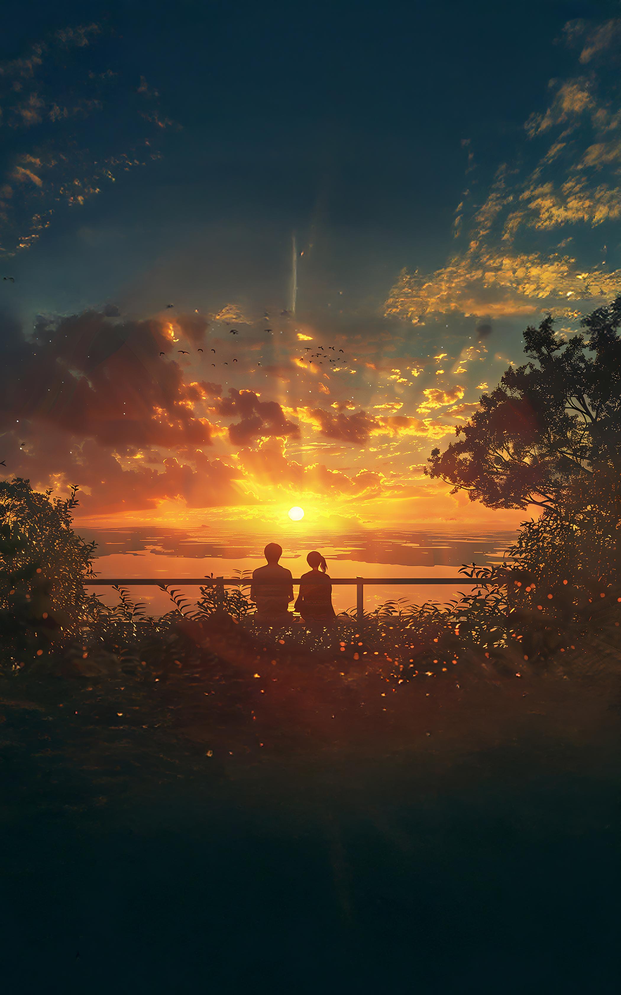 Sunset Lovers Silhouette
