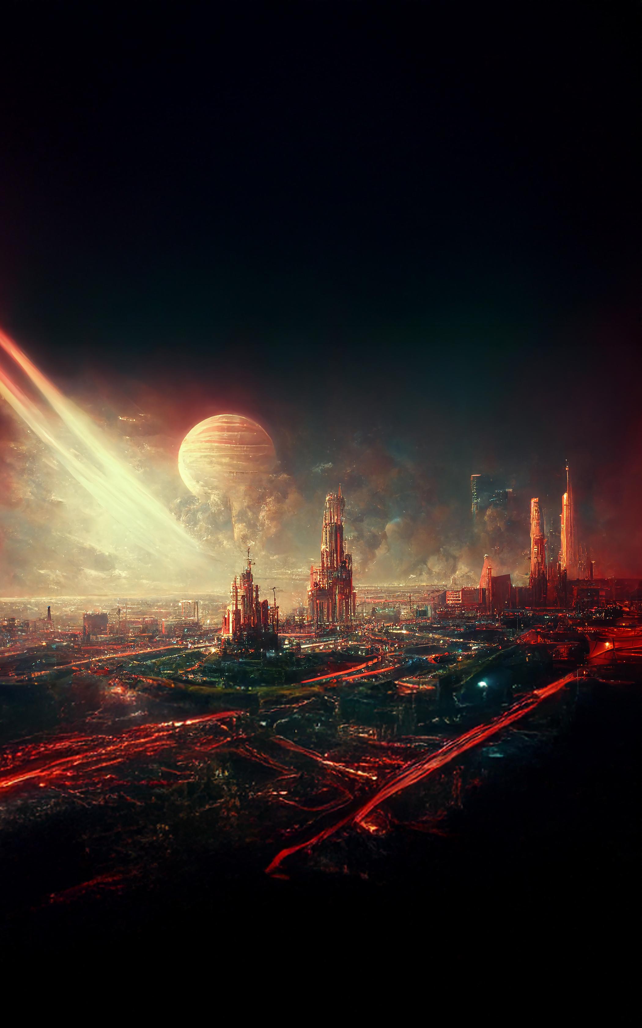 Celestial Neon Metropolis