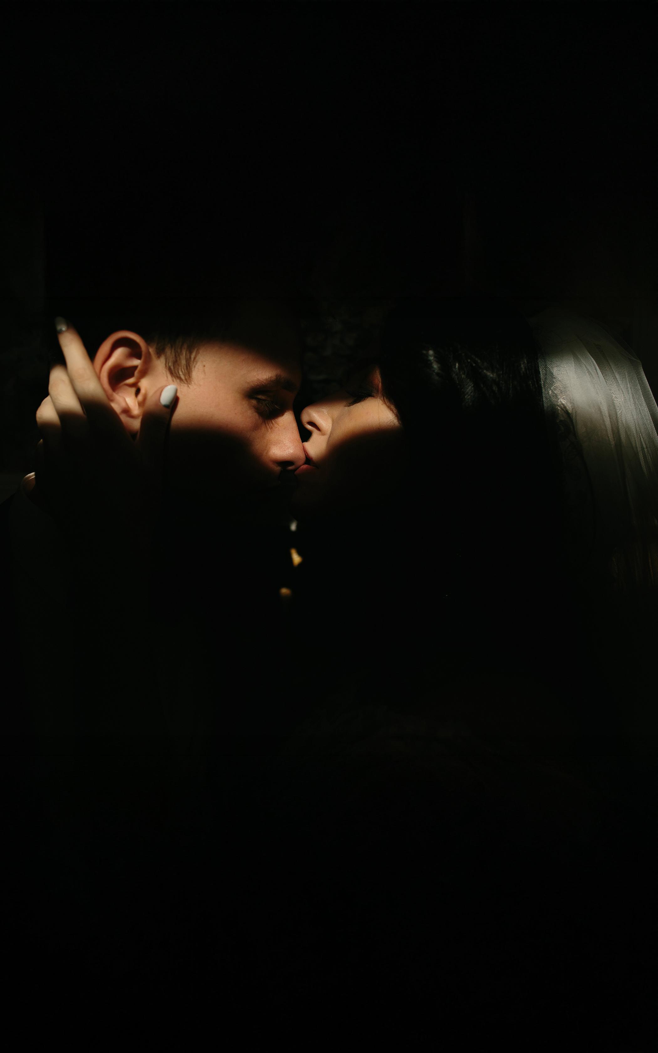 Intimate Shadowed Kiss