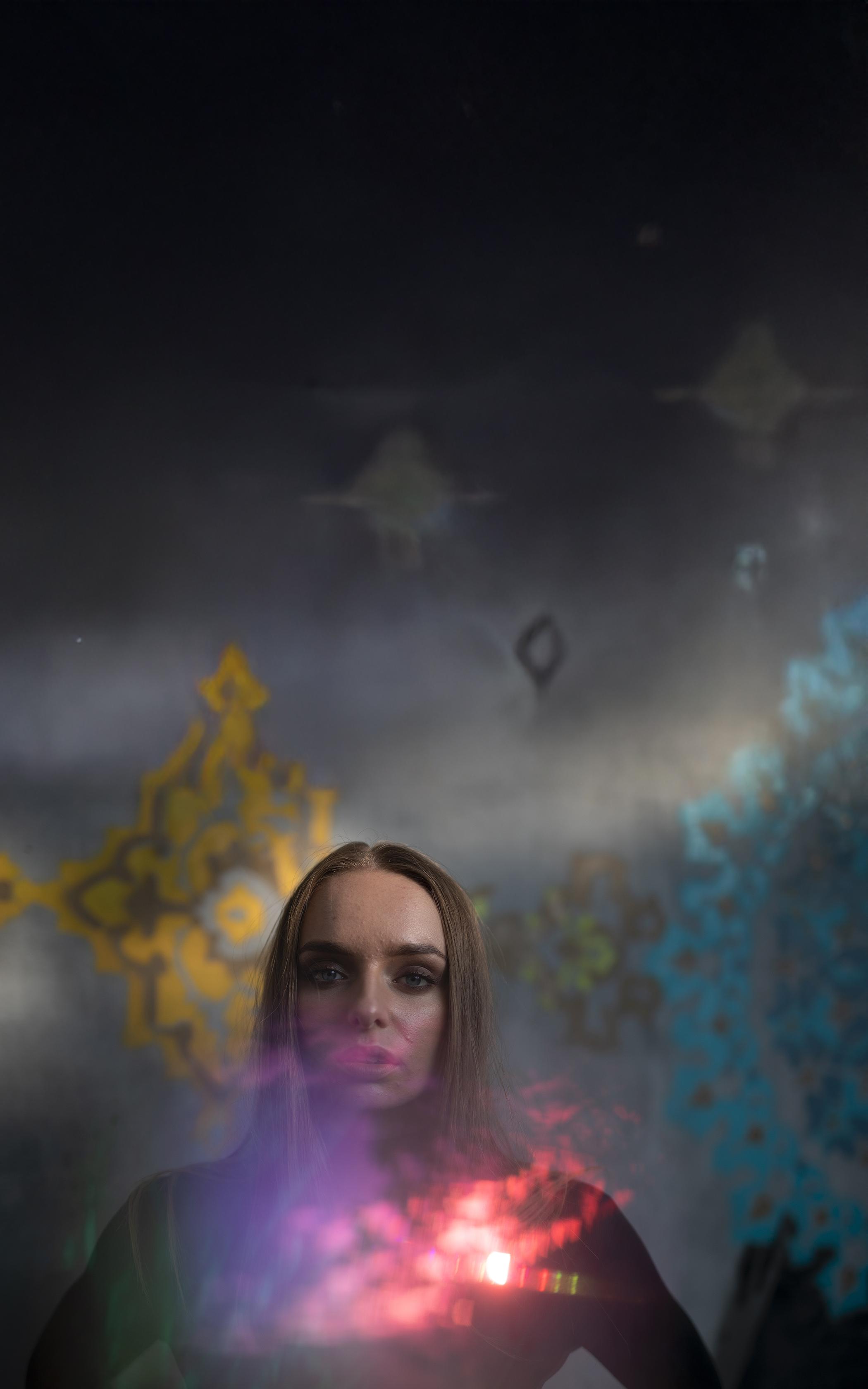 Mystical Neon Reflection